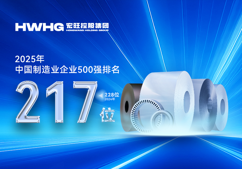 宏旺控股集團(tuán)位列2025中國制造業(yè)企業(yè)500強第217位